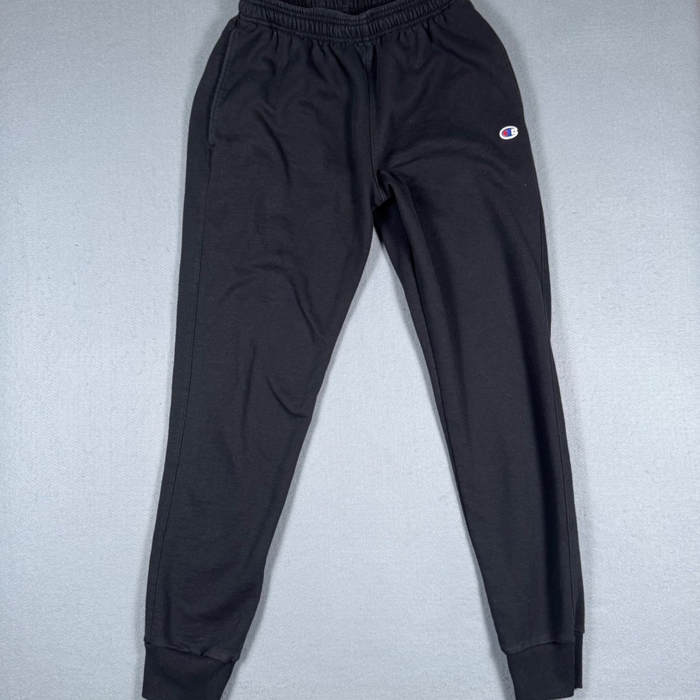Champion Mens Jogger Pants Medium Black Fleece Elastic Waist Activewear Gym M